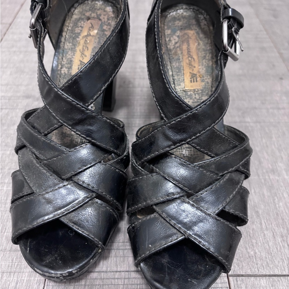 Women's Black Strappy Sandals